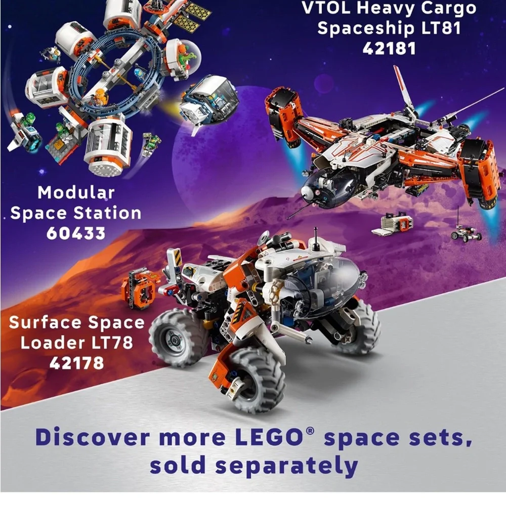 NIB Lego Mars Space Station Base & Rocket Building Set Purple and White #42605